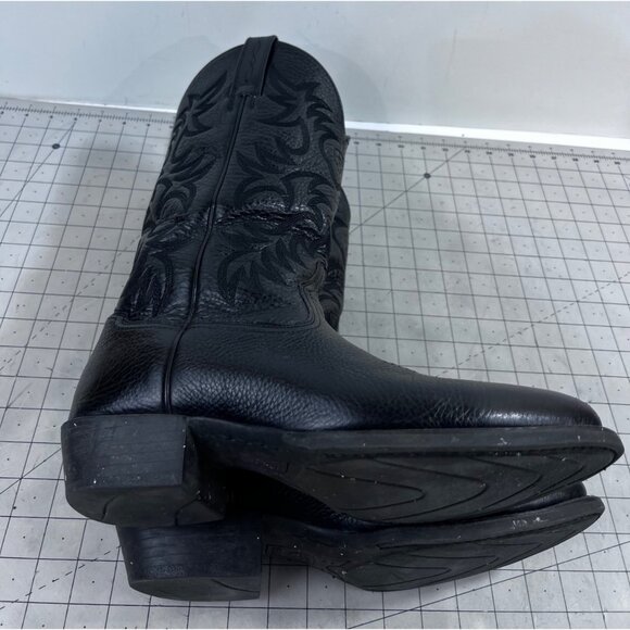 Ariat Men’s Black Leather Cowboy Boots Size 9.5 Western Style - Picture 8 of 10